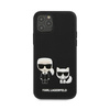 Karl Lagerfeld PU Leather Karl & Choupette Embossed - Coque iPhone 12 / iPhone 12 Pro (noir)