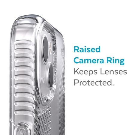 Speck Presidio Perfect-Clear with Grips - iPhone 13 Case with MICROBAN Coating (Clear)