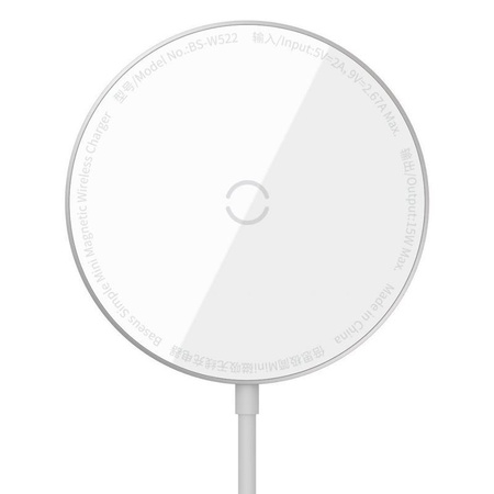 Baseus Simple Mini - Mag Safe 15 Watt wireless inductive charger (white)