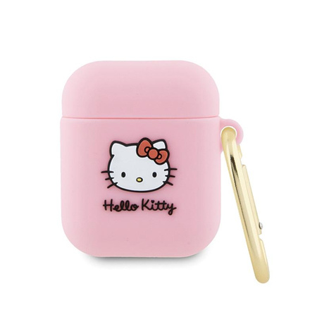 Étui en silicone Hello Kitty 3D Kitty Head - AirPods 1/2 gen (rose)