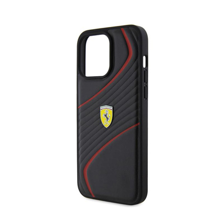 Ferrari Twist fém logó - iPhone 15 Pro Max tok (fekete)