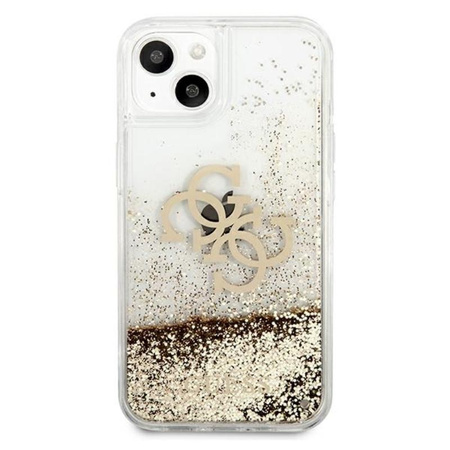 Pouzdro Guess Liquid Glitter 4G Big Logo - iPhone 13 (zlaté)