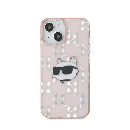 Karl Lagerfeld IML Choupette Head & Monogram - pouzdro pro iPhone 13 (růžové)