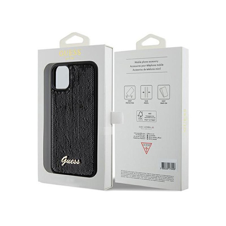 Guess Sequin Script Metal - iPhone 11 Tasche (Schwarz)