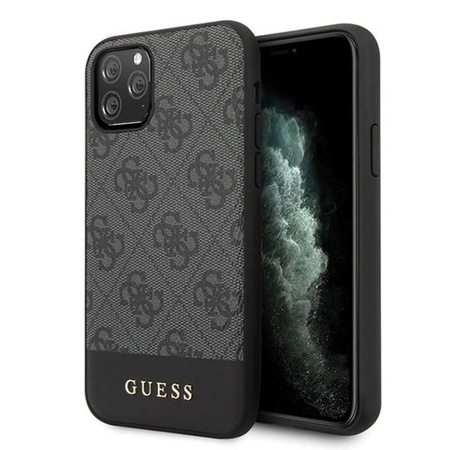 Guess 4G Bottom Stripe Collection - pouzdro pro iPhone 11 Pro Max (šedé)