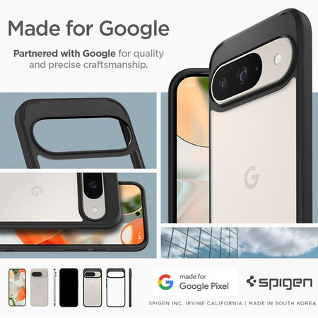 Spigen Ultra Hybrid - Gehäuse für Google Pixel 9 / 9 Pro (Schwarz matt)