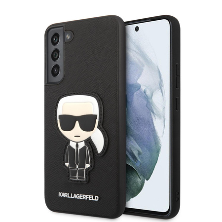 Karl Lagerfeld Saffiano Ikonik Patch - Samsung Galaxy S22+ tok (fekete)