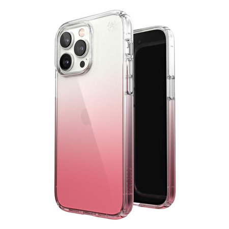 Speck Presidio Perfect-Clear + Ombre - iPhone 14 Pro Max Case with MICROBAN Coating (Clear / Vintage Rose Fade)