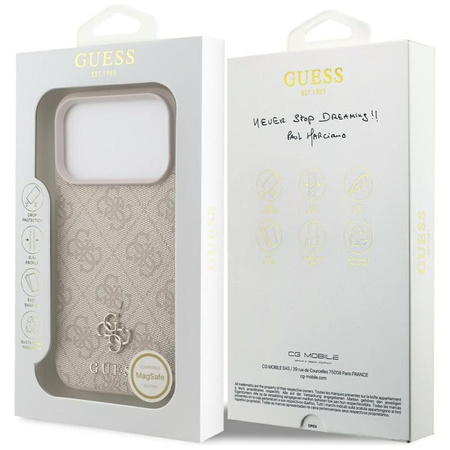 ETUI MAGSAFE GUESS DO IPHONE 17 PRO RÓŻOWE CASE MAGNETYCZNE ELEGANCKIE