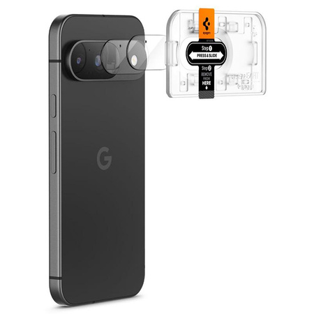 Spigen Optik.TR EZ Fit Kamera-Objektivschutz 2er-Pack - Objektivschutzglas für Google Pixel 9 (2 Stück) (Transparent)