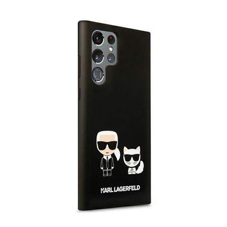 Karl Lagerfeld Slilicone Karl & Choupette - Étui Samsung Galaxy S22 Ultra (noir)