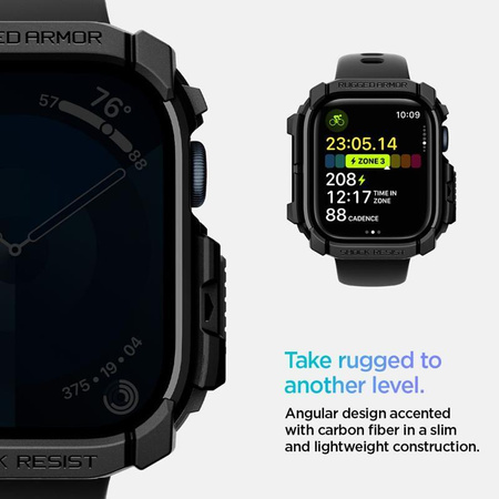 Spigen Rugged Armor - Pouzdro pro Apple Watch 10 46 mm (Matně černé)