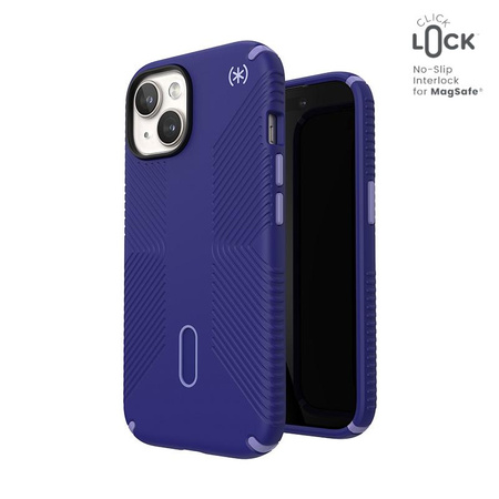 Speck Presidio2 Grip ClickLock & MagSafe - Tasche iPhone 15 / iPhone 14 / iPhone 13 (Future Blue/Purple Ink)
