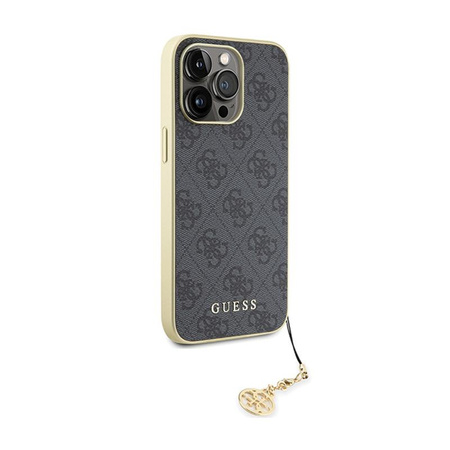 Guess 4G Charms Collection - pouzdro pro iPhone 15 Pro Max (šedé)