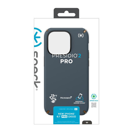 Speck Presidio2 Pro - Coque antibactérienne pour iPhone 14 Pro (Charcoal / Cool Bronze / Slate)