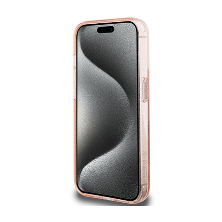 Hello Kitty Ring Stand Glitter Electrop Logo MagSafe - Hülle für iPhone 15 Pro (rosa)