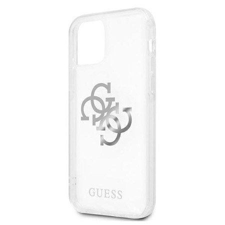 Guess 4G Big Logo Charm - pouzdro pro iPhone 12 Pro Max (stříbrné přívěsky)