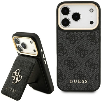Guess Bundle Pack MagSafe 4G - Case + MagSafe Wallet Set for iPhone 17 Pro (Black)