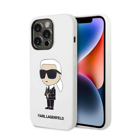 Karl Lagerfeld Silikonové pouzdro NFT Ikonik - iPhone 14 Pro (bílé)