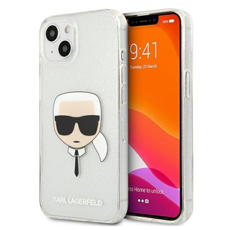 Karl Lagerfeld Karl's Head Glitter - iPhone 13 mini Hülle (silber)