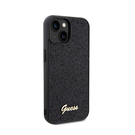 Guess Disco Metal Script - iPhone 15 Tasche (schwarz)