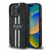 Guess 4G Gedruckte Streifen MagSafe - iPhone 16 Pro Tasche (schwarz)
