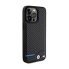 BMW Leather Carbon Blue Line - iPhone 15 Pro Max Case (black)