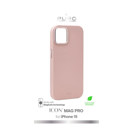 PURO ICON MAG PRO - Étui MagSafe pour iPhone 15 (Rose)