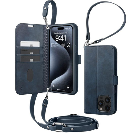 Spigen Wallet S Pro - Coque pour iPhone 15 Pro (Marine)