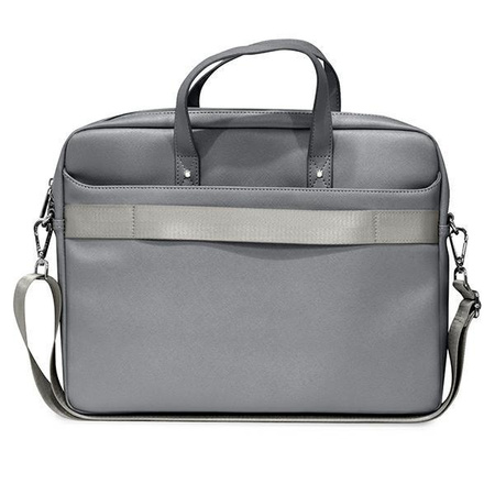 Guess Saffiano Dreieck Logo Computertasche - 16" Notebooktasche (silber)