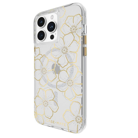 Case-Mate Floral Gems MagSafe - iPhone 15 Pro Max Tasche (Gold)