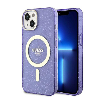 Guess Glitter Gold MagSafe - iPhone 14 Plus tok (lila)