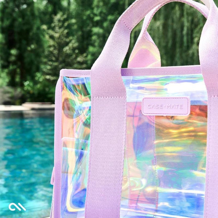 Case-Mate Soap Bubble Mini Beach Tote - Waterproof Shoulder Bag (Iridescent)