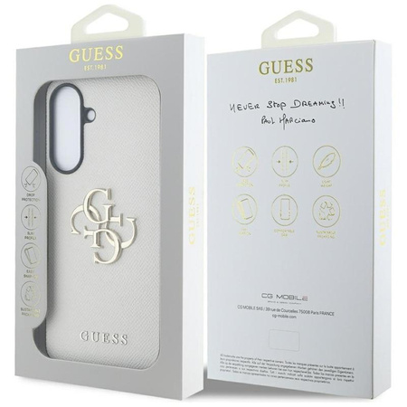 Guess Grained Big 4G Logo Small Classic Logo - Case for Samsung Galaxy A56 5G (beige)