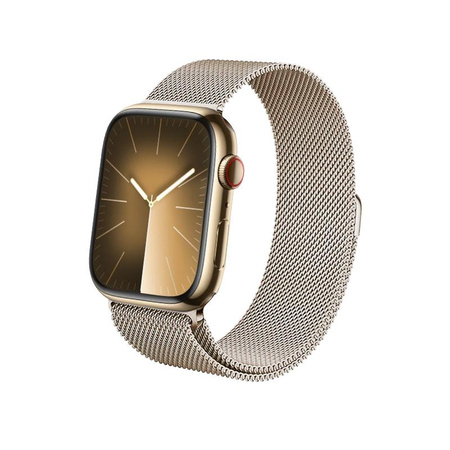 Crong Milano Steel - Rozsdamentes acél szíj Apple Watch 38/40/41 mm-es órához (pezsgő)