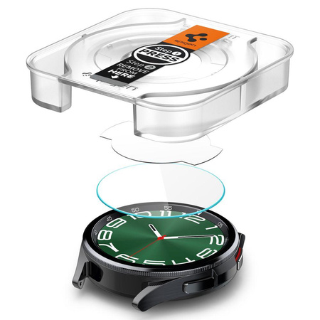 Spigen GLAS.TR EZ FIT - Gehärtetes Glas für Samsung Galaxy Watch 6 Classic 47 mm (2 Stück)