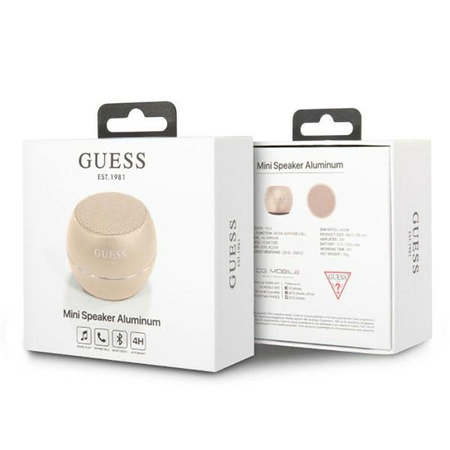 Guess Mini Bluetooth Speaker 3W 4H – Głośnik Bluetooth 5.0 (złoty)