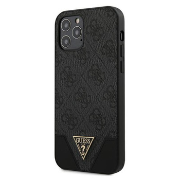 Guess 4G Triangle Collection - pouzdro pro iPhone 12 / iPhone 12 Pro (šedé)