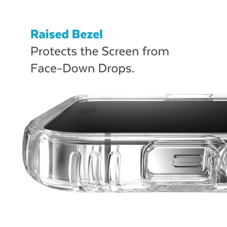 Speck Presidio Perfect-Clear with Grips + MagSafe - Étui pour iPhone 14 Pro Max avec revêtement MICROBAN (transparent)