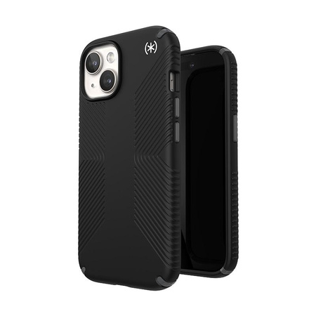 Speck Presidio2 Grip - iPhone 15 Case (Black / Slate Grey / White)