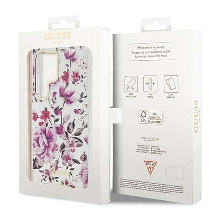 Guess Flower Collection - Samsung Galaxy S23 Ultra Tasche (weiß)