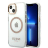 Guess Metal Outline Magsafe - Coque iPhone 13 (Transparent / Or)