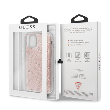 Guess 4G Peony Solid Glitter - Coque iPhone 11 (rose)
