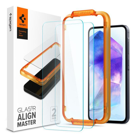 Spigen Alm Glas.TR 2-Pack - Tempered Glass for Samsung Galaxy A55 5G (Transparent)