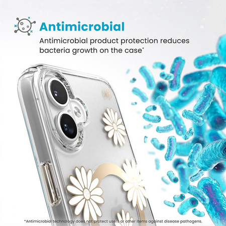 Speck Presidio Lux ClickLock & MagSafe - iPhone 16 Plus Case (Sunshine Daisies / Clear / Gold)