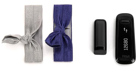 Griffin Ribbon Wristband - Fitbit und Sony SmartBand (silbernes und lila Set)