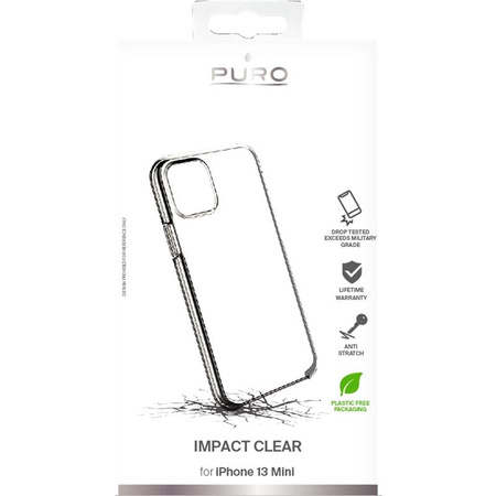 PURO Impact Clear - pouzdro pro iPhone 13 Mini (průhledné)
