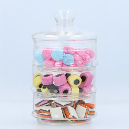 Alpina - Glass container / jar for sweets, 3 levels, 12x23 cm