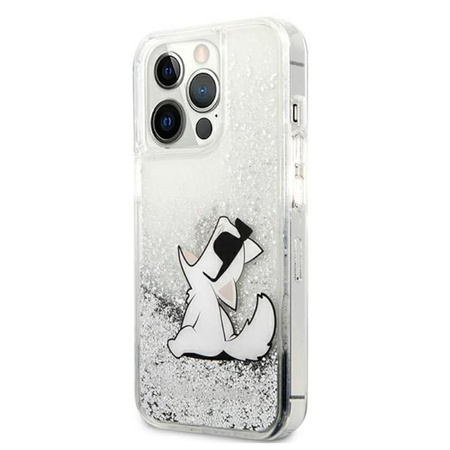 Karl Lagerfeld Liquid Glitter Choupette Fun - iPhone 13 Pro Max Case (silver)