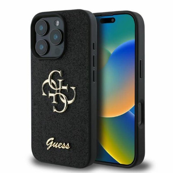 Guess Fixed Glitter Big 4G - iPhone 16 Pro Max Tasche (schwarz)